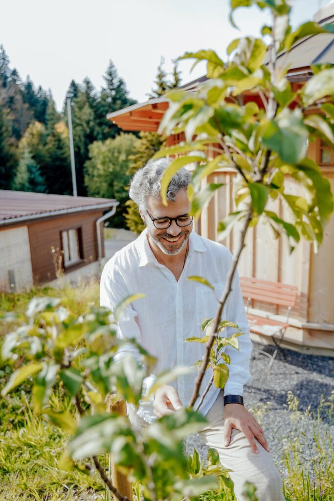 Michael Keller im Garten