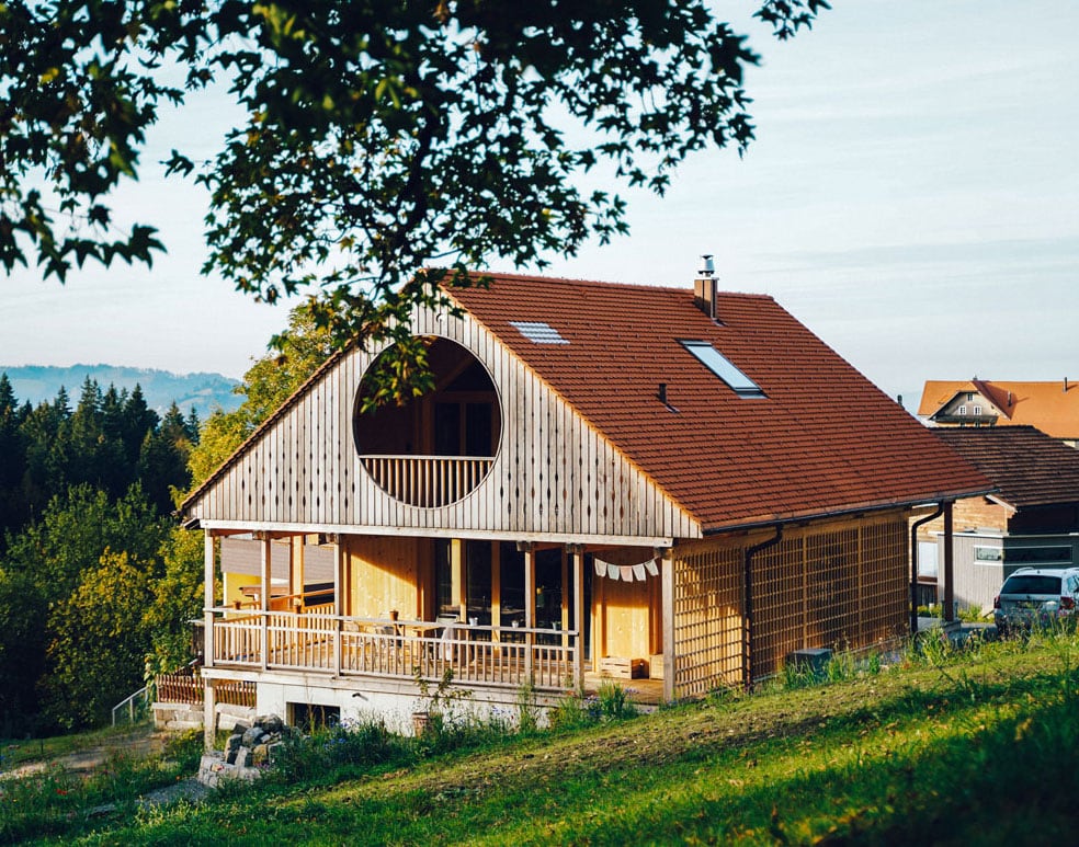 Das Haus Solaris in Heiligkreuz– die Rückseite des Hauses